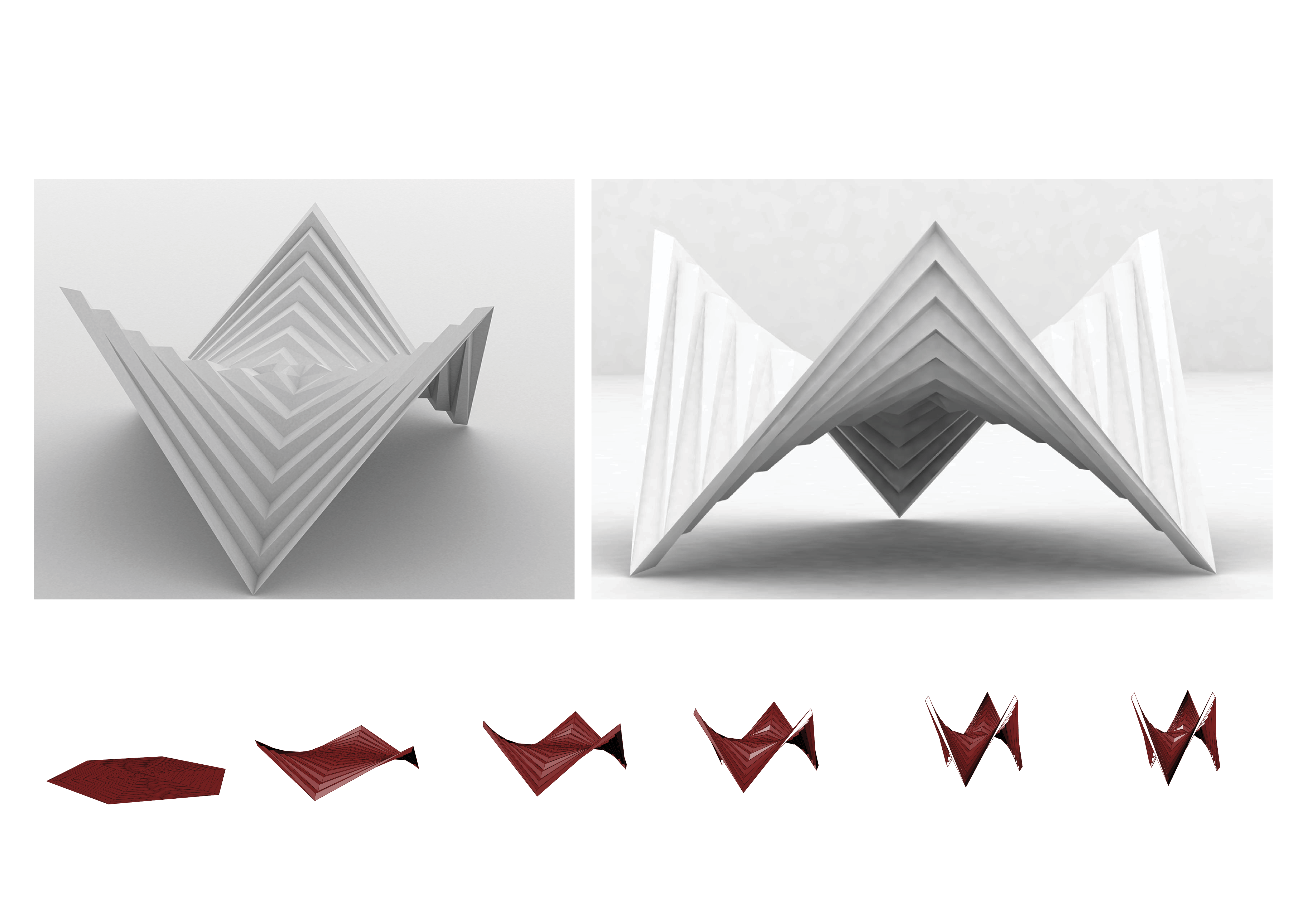 Rigid origami – Form finding and dynamic relaxation