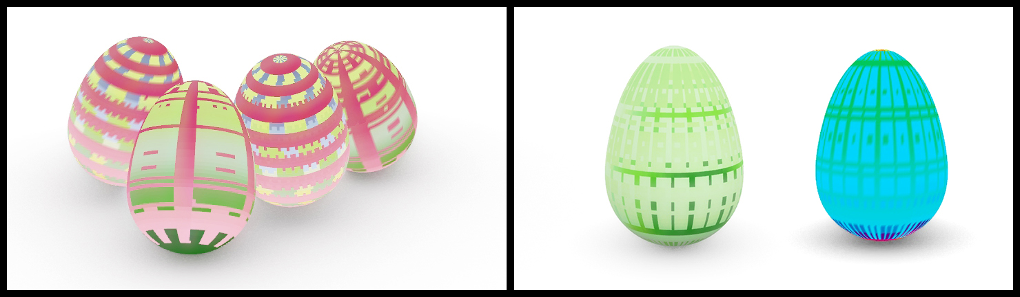 Grasshopper Easter Egg – Multi coloured meshes